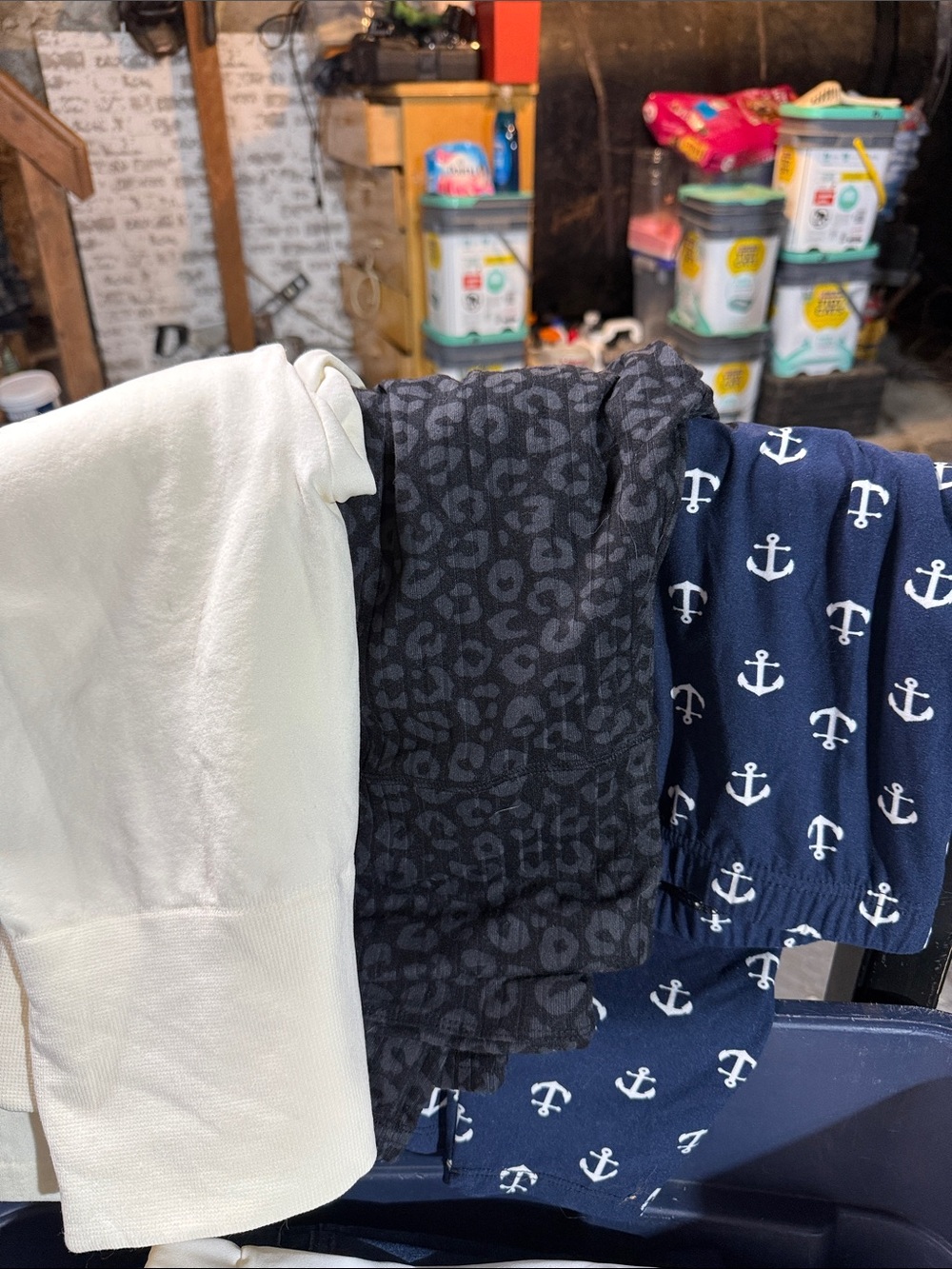 Women’s leggins Anchor-Print Navy cheetah Bottoms and cream color